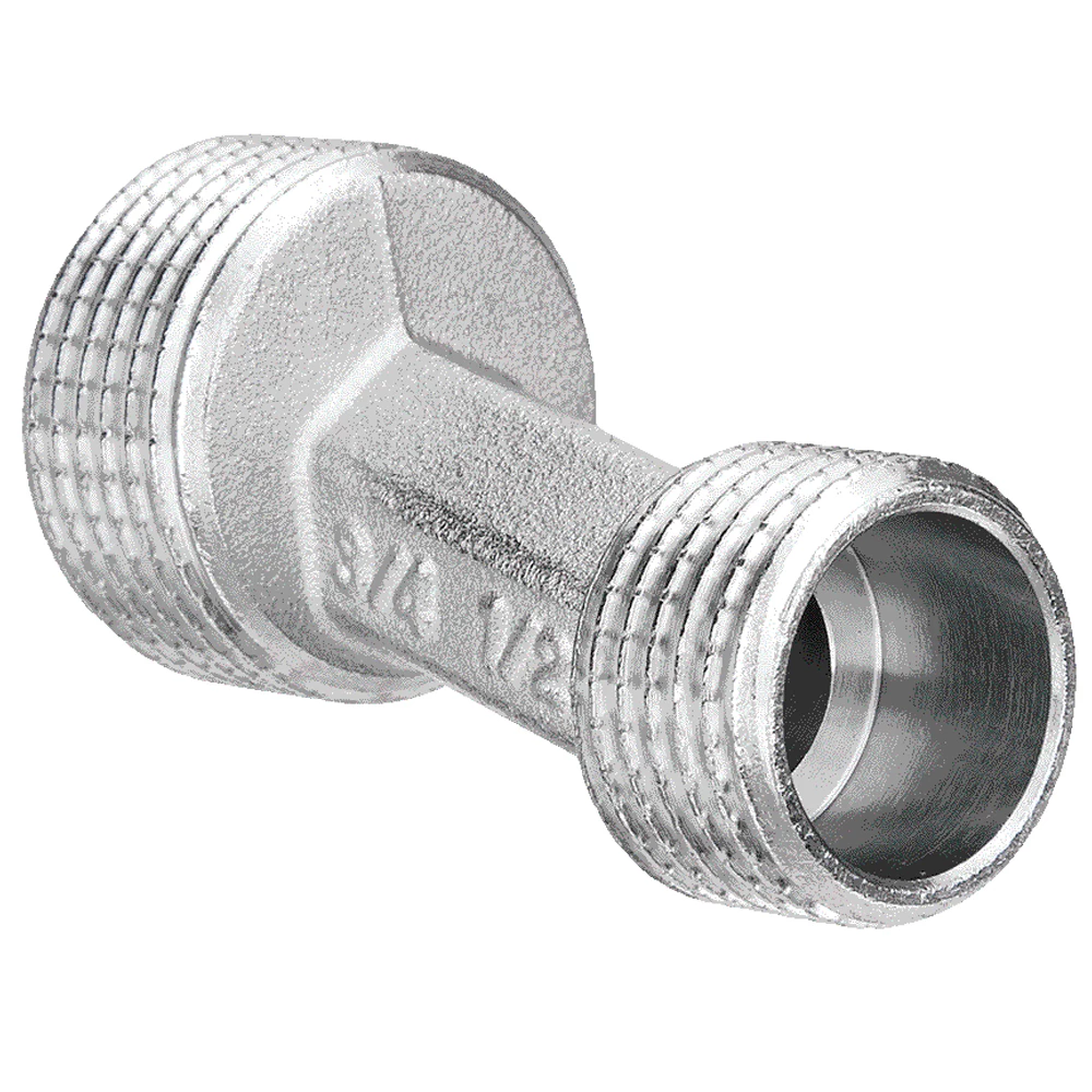 Эксцентрик латунный AQUALINK 1/2”x3/4” Ду15x20 Ру35 наружная резьба никелированный Эксцентрик латунный AQUALINK 1/2”x3/4” Ду15x20 Ру35 наружная резьба никелированный