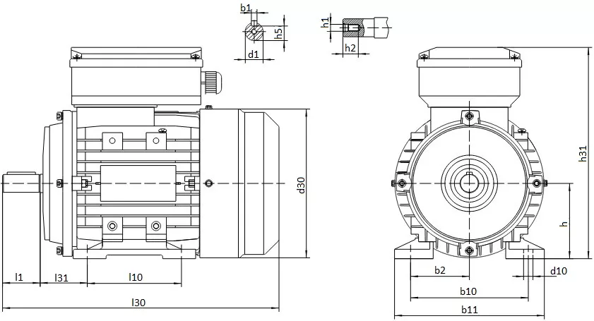 Электродвигатель БЭЗ АИРЕ 80C4-IM1081-1.5-1500 однофазный, монтажное исполнение IM1081, мощность 1.5 кВт, частота вращения ~ 1500 об/мин, корпус - алюминий, 34813
