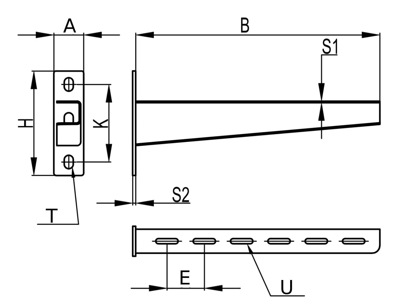 Консоль для лотков DKC BBH60 500 мм, усиленная, корпус сталь, покрытие - горячее цинкование BBH6050 Консоль для лотков DKC BBH60 500 мм, усиленная, корпус сталь, покрытие - горячее цинкование BBH6050
