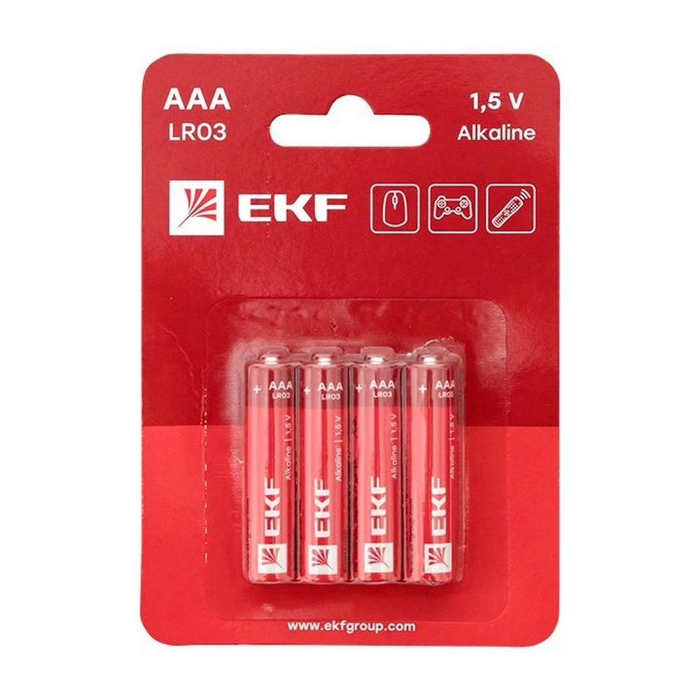 Батарейки алкалиновые EKF PROxima количество - 4, блистер, размер - AAA, емкость - 1250 Ач LR03-BL4