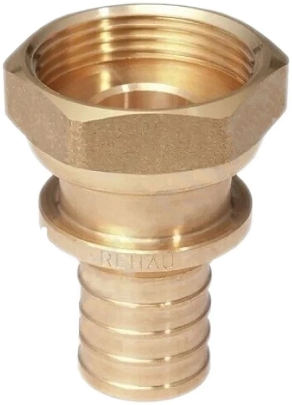 Переходник аксиальный РЕХАУ Rautitan RX+ Дн40х1 1/2″ Ру10 для труб из сшитого полиэтилена с накидной гайкой, корпус- бронза 14563443001